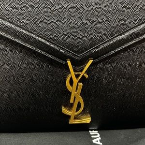 NEW Saint Laurent Grain de Poudre Mini Classic Monogram Cassandra Top Handle